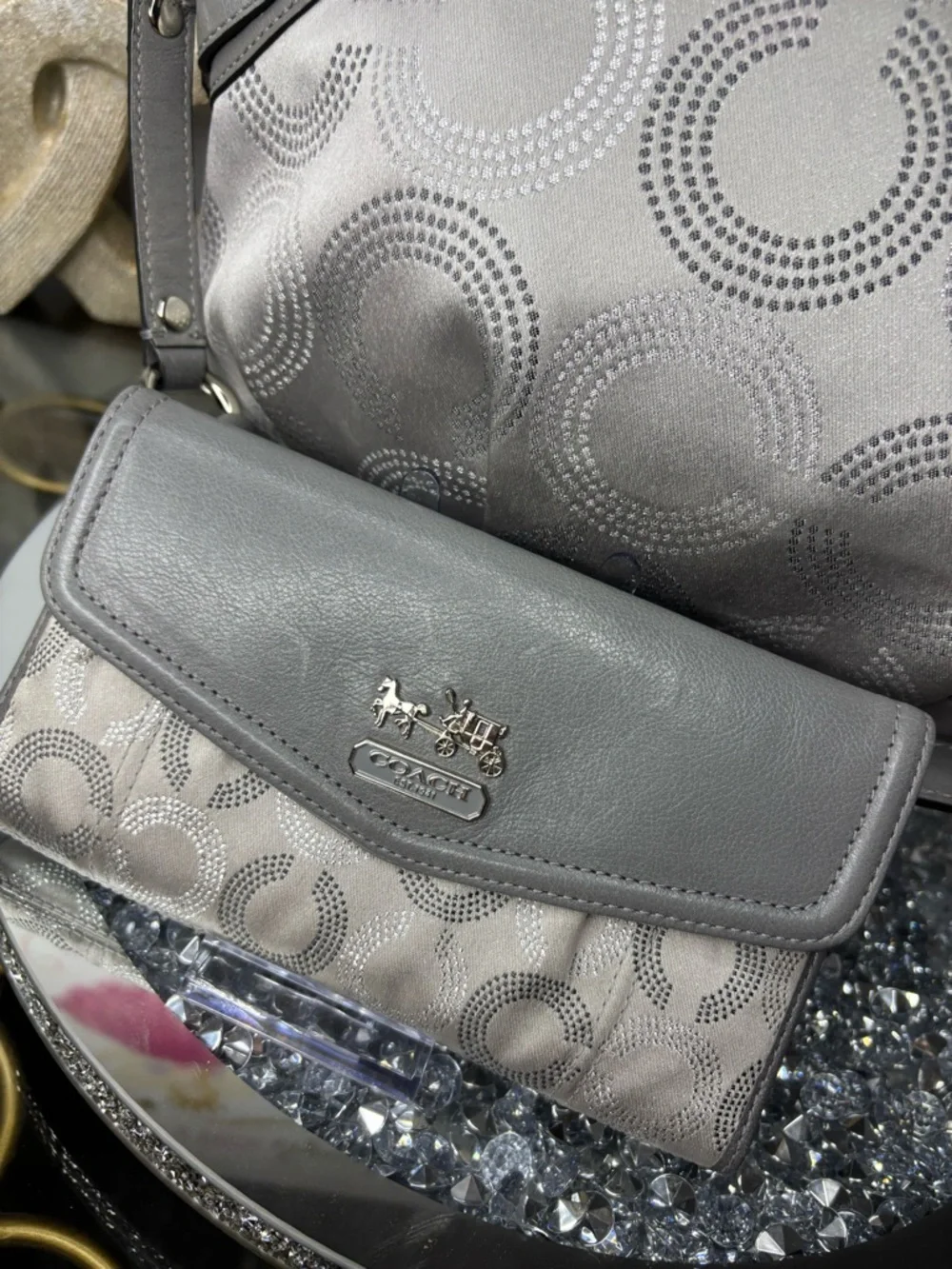 Coach 2010 Madison Dotted Op Art Sophia satchel and matching wallet EUC - Picture 4 of 14